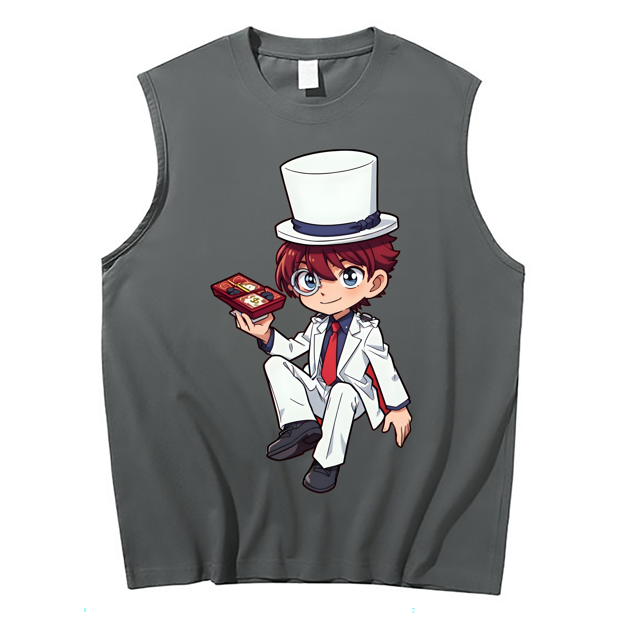 （画像用） 名探偵コナン くろば かいと Detective Conan Kuroba Kaito コットン100％タンクトップ（フロントプリント）